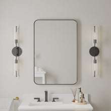 24-in W x 36-in H Black Rectangular Framed Bathroom Vanity Mirror, Aluminum Frame