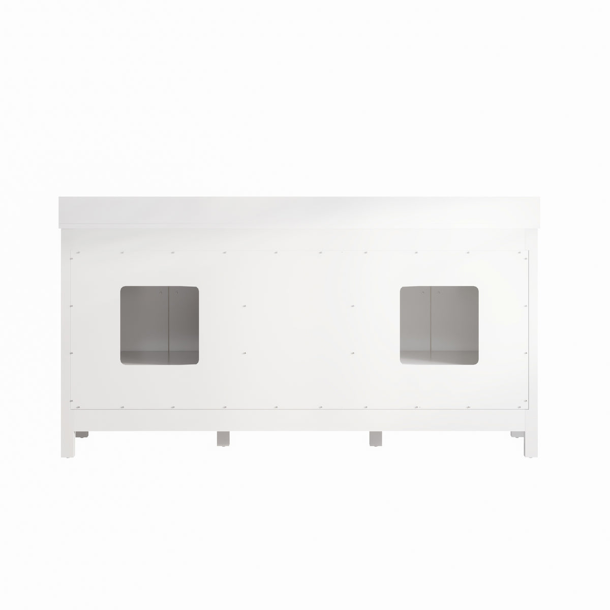 72 Inch Freestanding Solid Wood Bathroom Vanity with Pure White Quartz Countertop, 4 Soft-Close Doors & 5 Dovetail Drawers, White