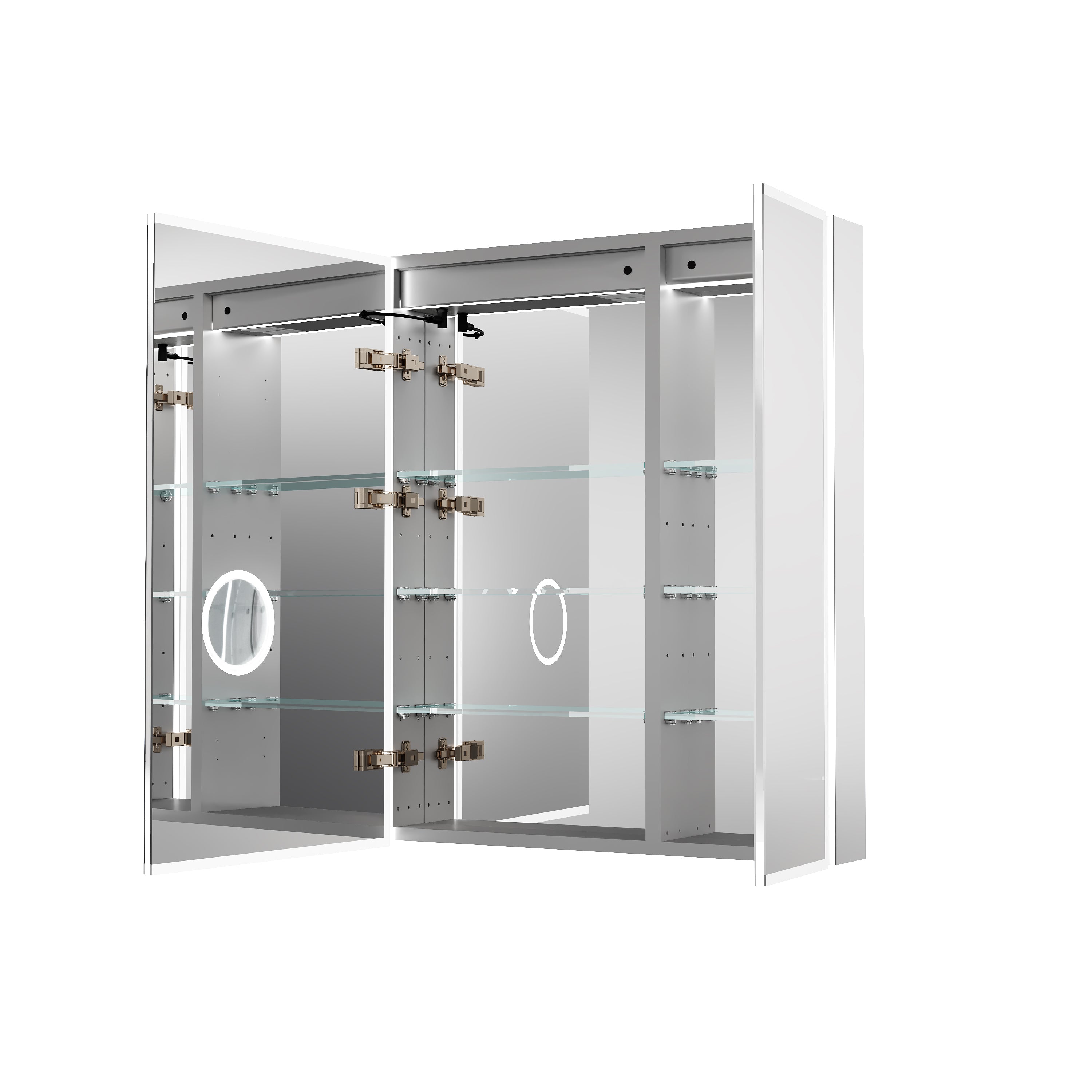 30 in. x 36 in. Recessed/Surface Mount LED Medicine Cabinet with 3X Magnifier Glass Mirror and Dual Doors