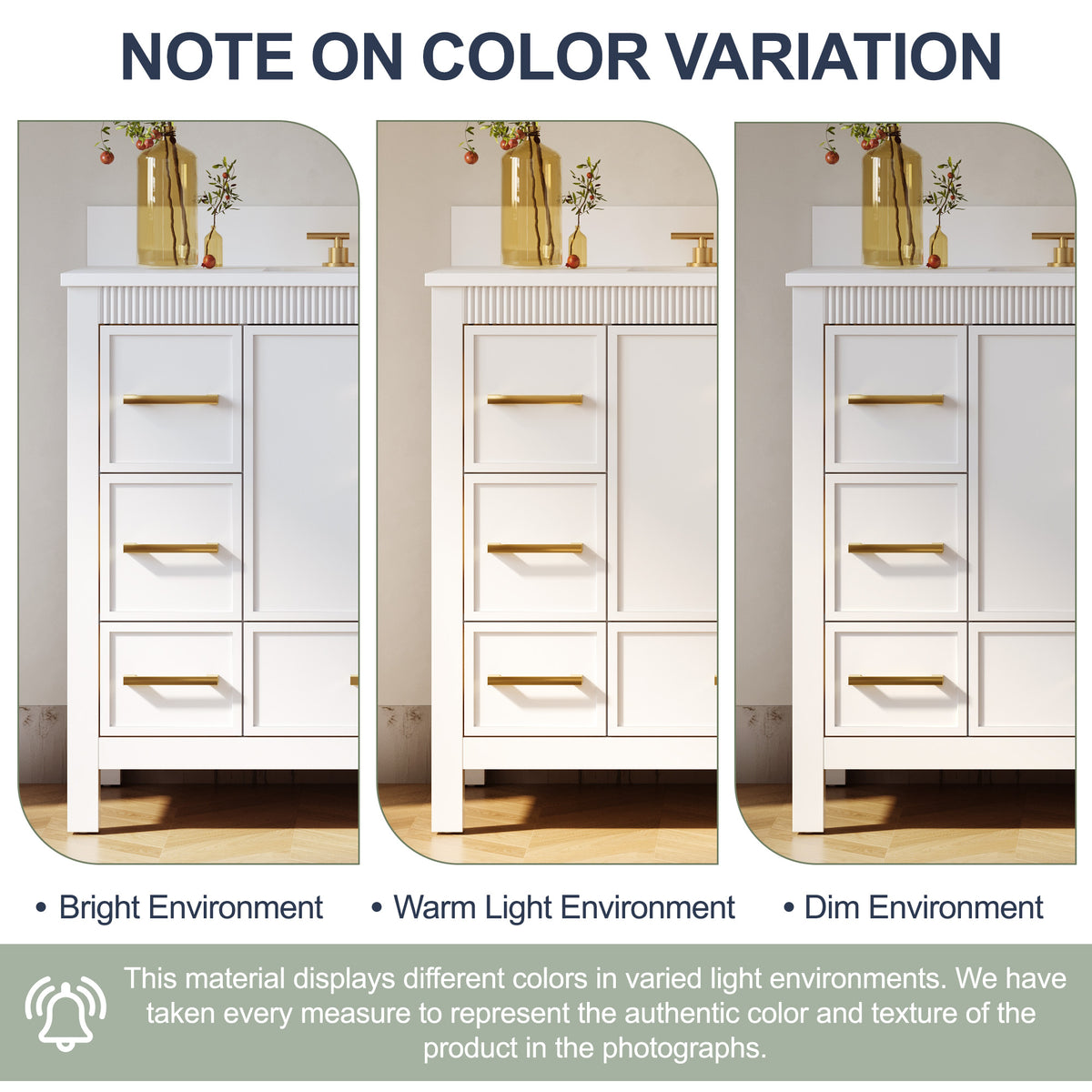 48 Inch Freestanding Solid Wood Bathroom Vanity with Fluted Molding, Pure White Quartz Countertop, White