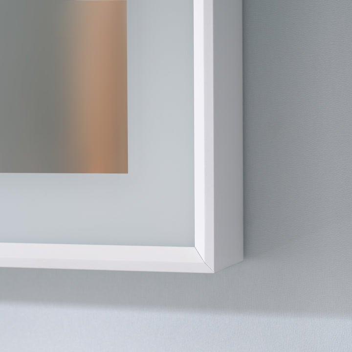60 in. W x 28 in. H Rectangular Aluminum Framed LED Wall Mount Anti-Fog Modern Decorative Bathroom Vanity Mirror in White