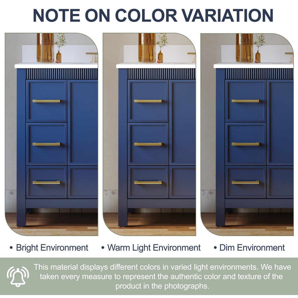 42 Inch Freestanding Solid Wood Bathroom Vanity with Fluted Molding, Pure White Quartz Countertop, Navy Blue