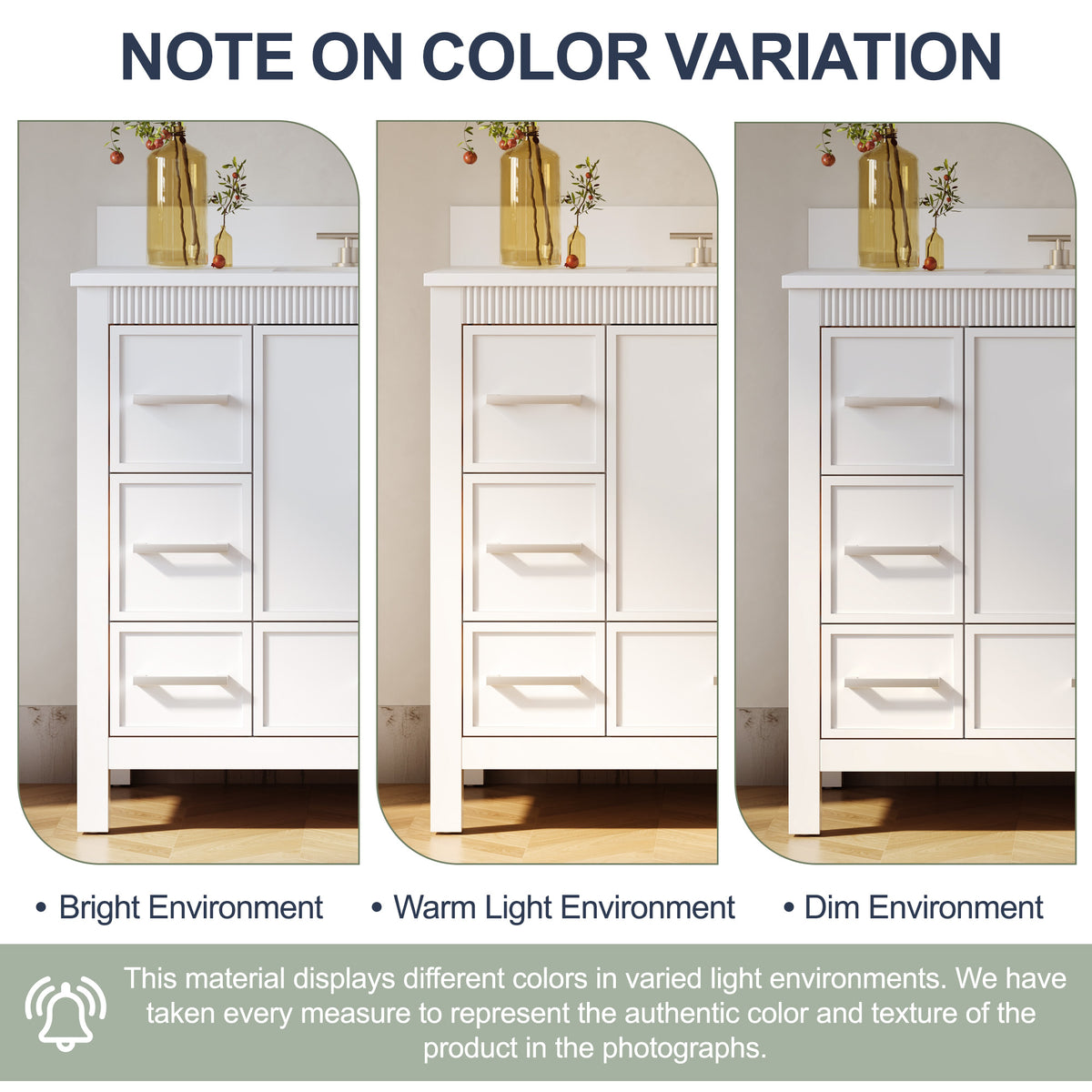 48 Inch Freestanding Solid Wood Bathroom Vanity with Fluted Molding, Pure White Quartz Countertop, White