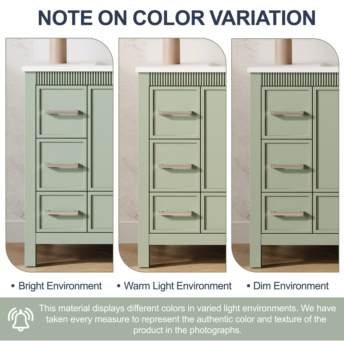 42 Inch Freestanding Solid Wood Bathroom Vanity with Fluted Molding, Pure White Quartz Countertop, SAGE GREEN