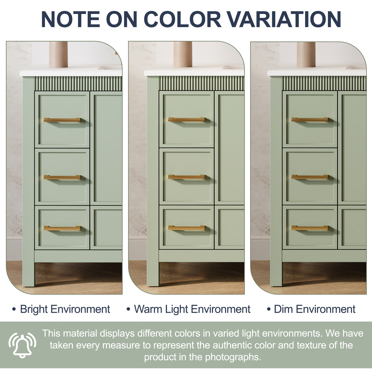 42 Inch Freestanding Solid Wood Bathroom Vanity with Fluted Molding, Pure White Quartz Countertop, SAGE GREEN