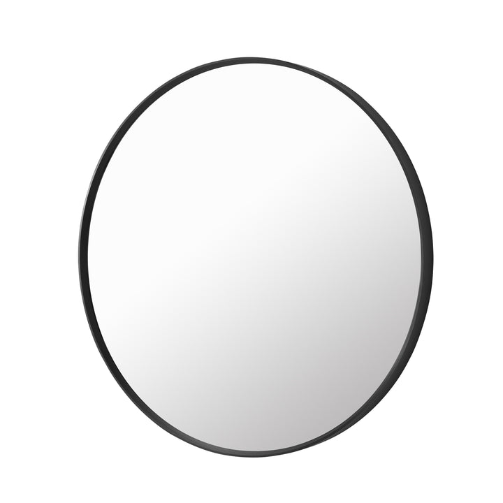 32 in. W x 32 in. H Black Modern Bathroom Mirror Round Framed Aluminum Wall Mirror