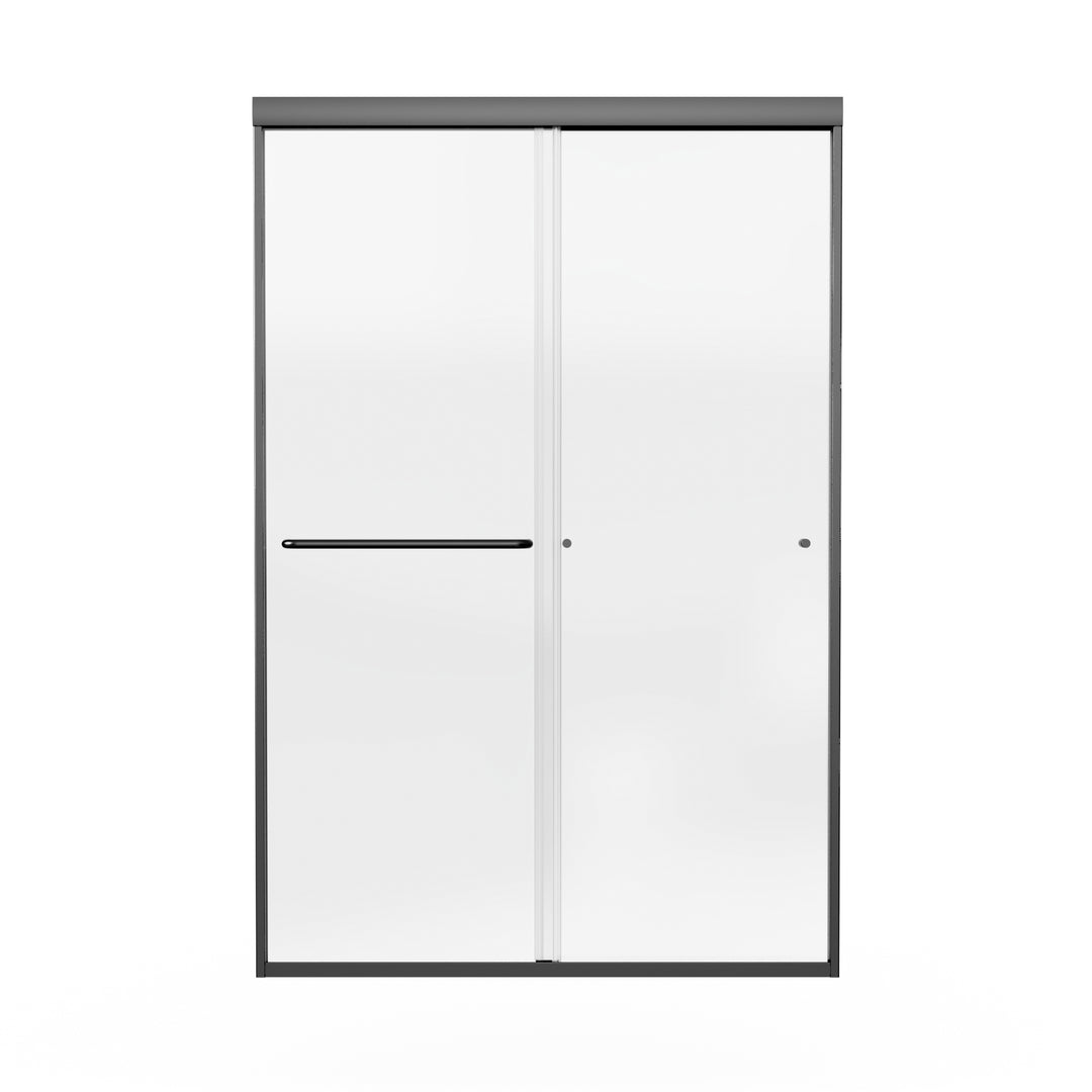 48 in. W x 72 in. H Sliding Framed Shower Door Finish with Clear Glass