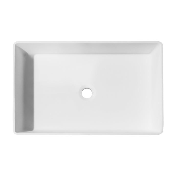 Solid Surface Wash Basin Bathroom Vessel Sink in White