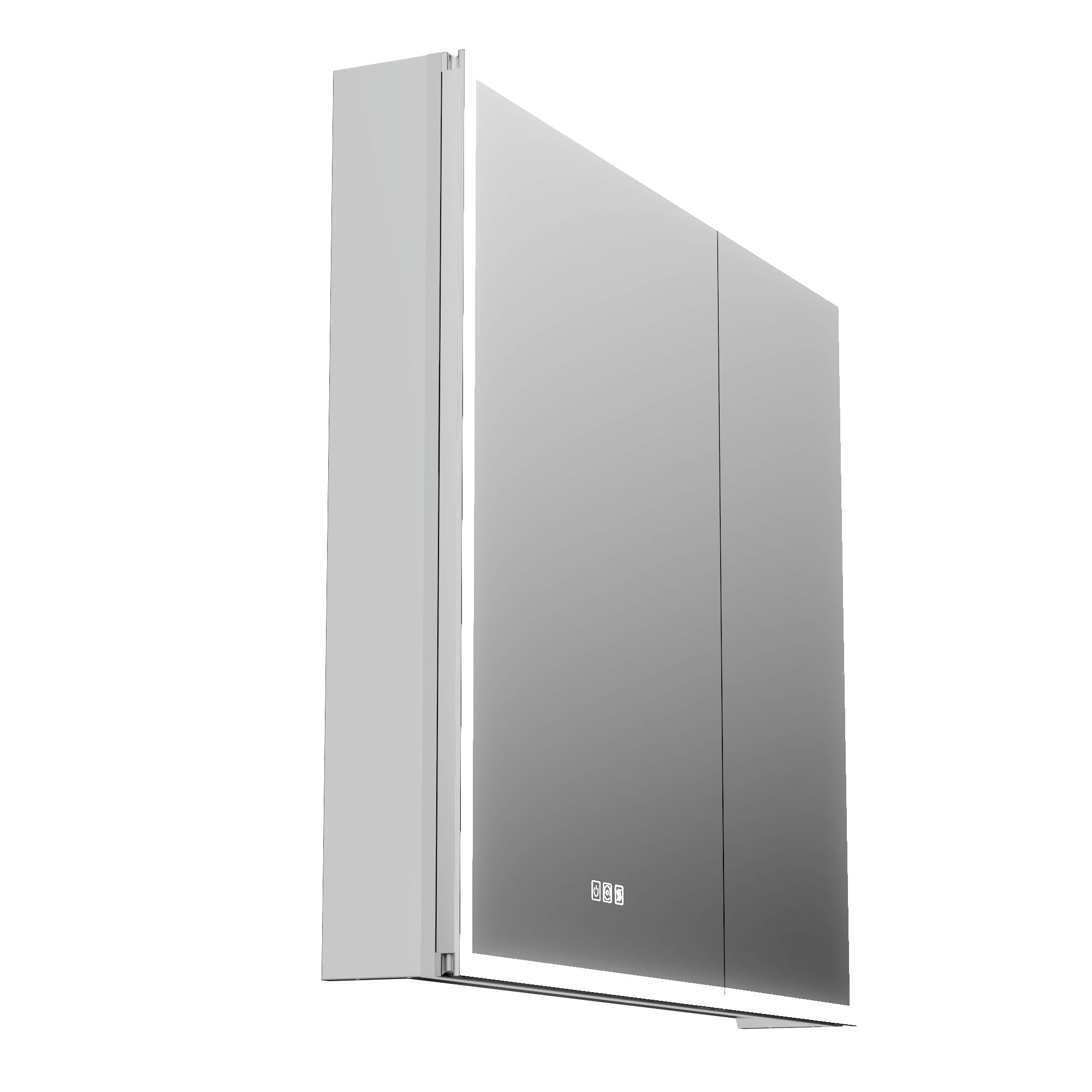 36 in. x 32 in. Recessed/Surface Mount LED Medicine Cabinet with 5X Magnifier Mirror, Aluminum Frame
