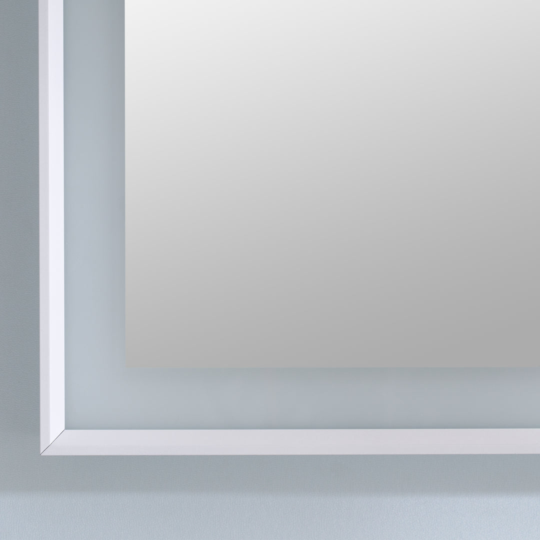 48 in. W x 36 in. H Rectangular Aluminum Framed LED Wall Mount Anti-Fog Modern Decorative Bathroom Vanity Mirror in White