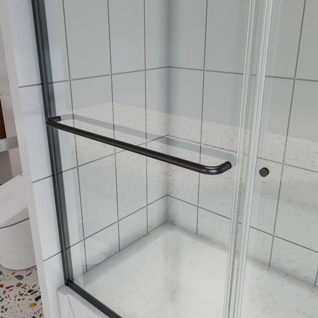 56" - 60" W x 58" H Single Sliding Frameless Tub Door with Clear Glass