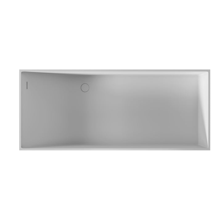 67" Solid Surface Freestanding Bathroom Bathtub in White