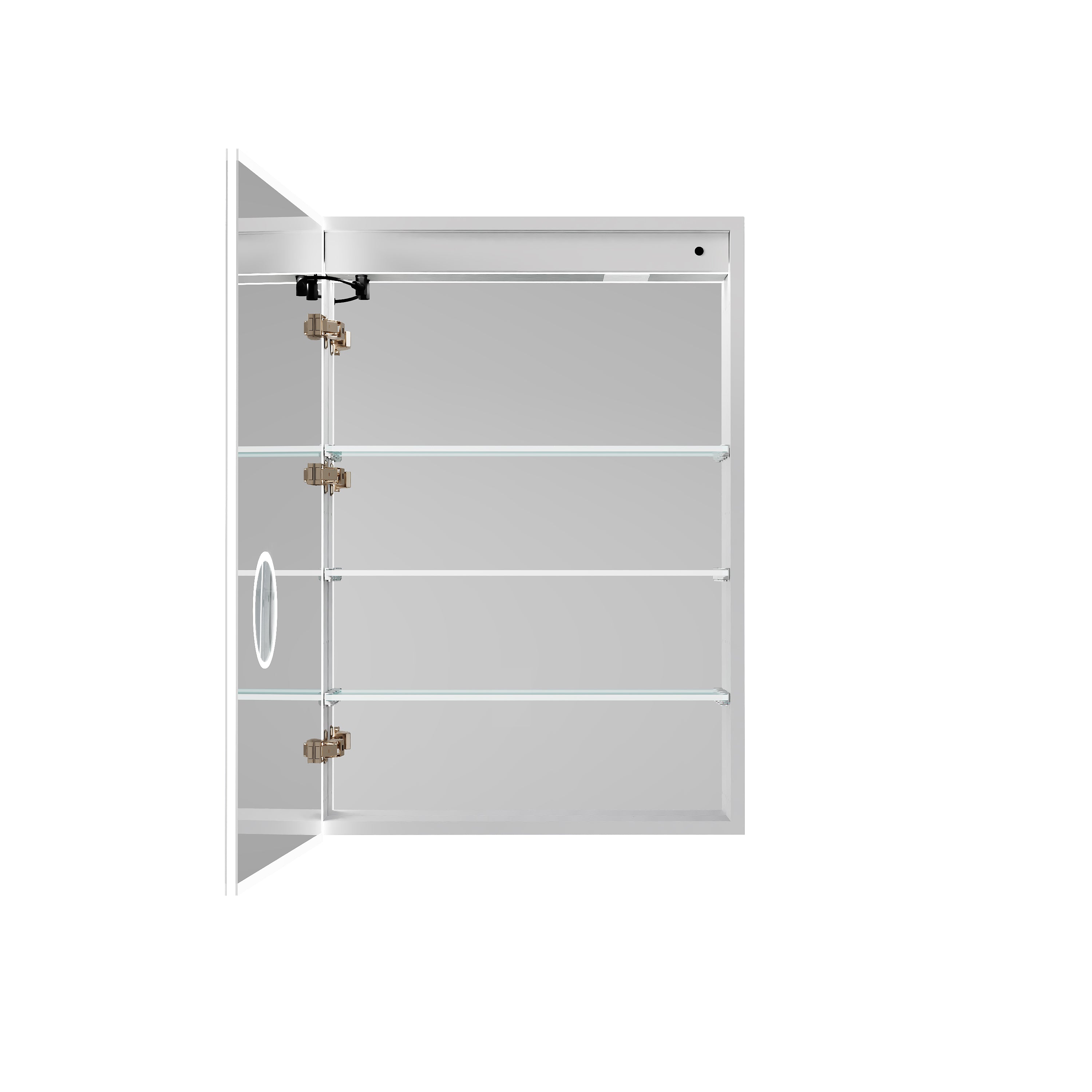 24 in. x 36 in. Upgraded Recessed/Surface Mount Left LED Medicine Cabinet with 3X Magnifier Glass Mirror