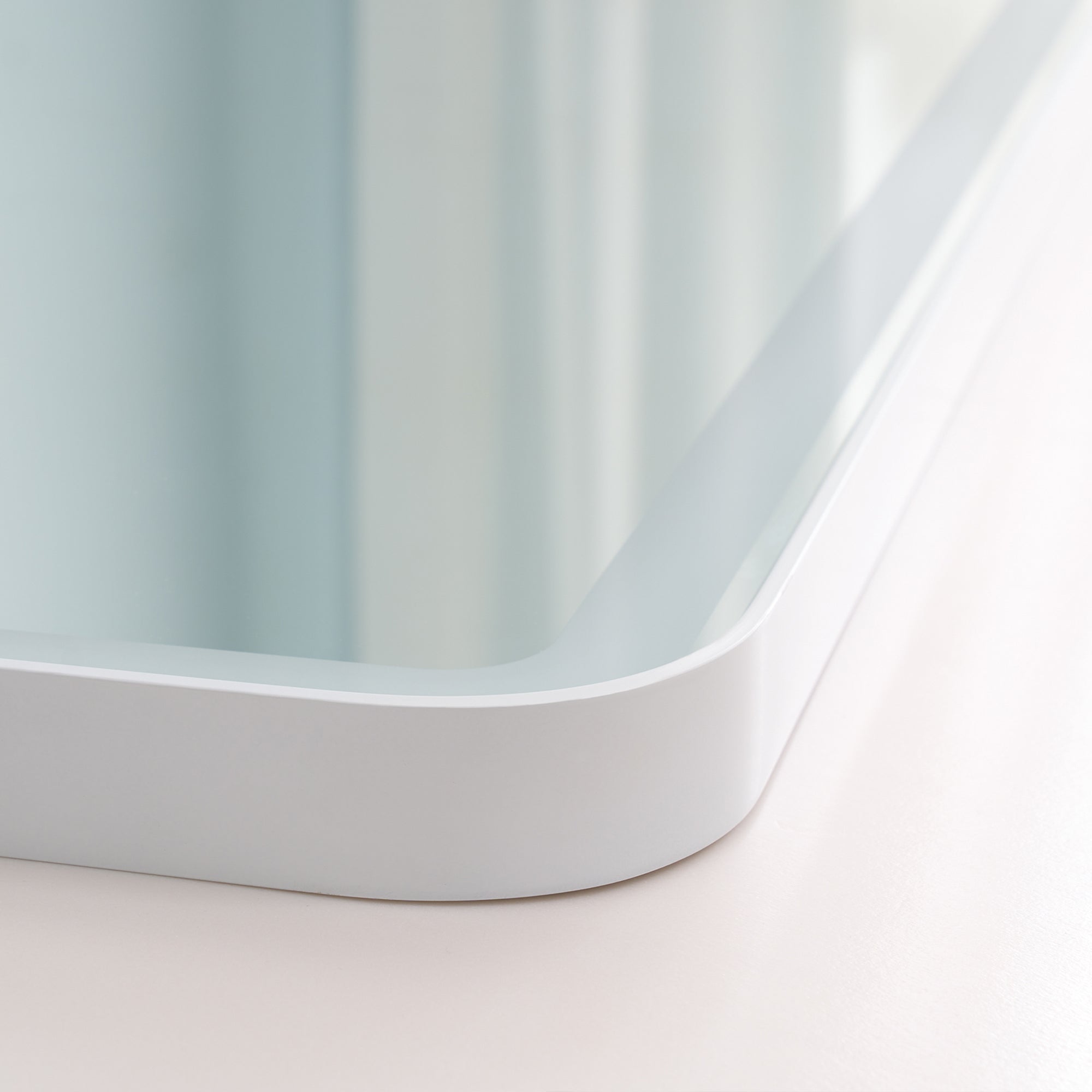 60 in. W x 28 in. H Framed  LED Light Bathroom Vanity Mirror - Round Corners in White