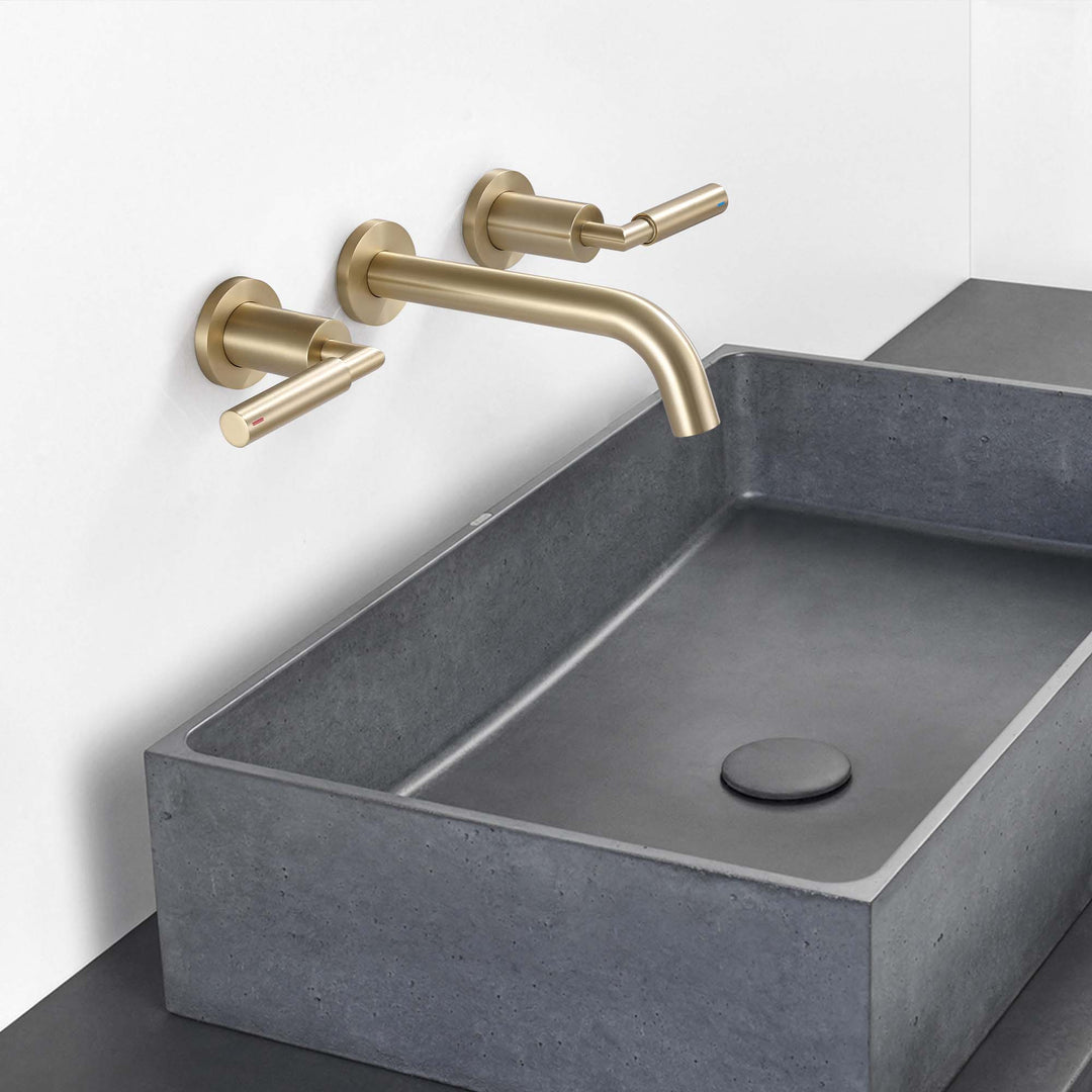 Wall Mounted Two Handles 3 Holes Best Bathroom Faucet