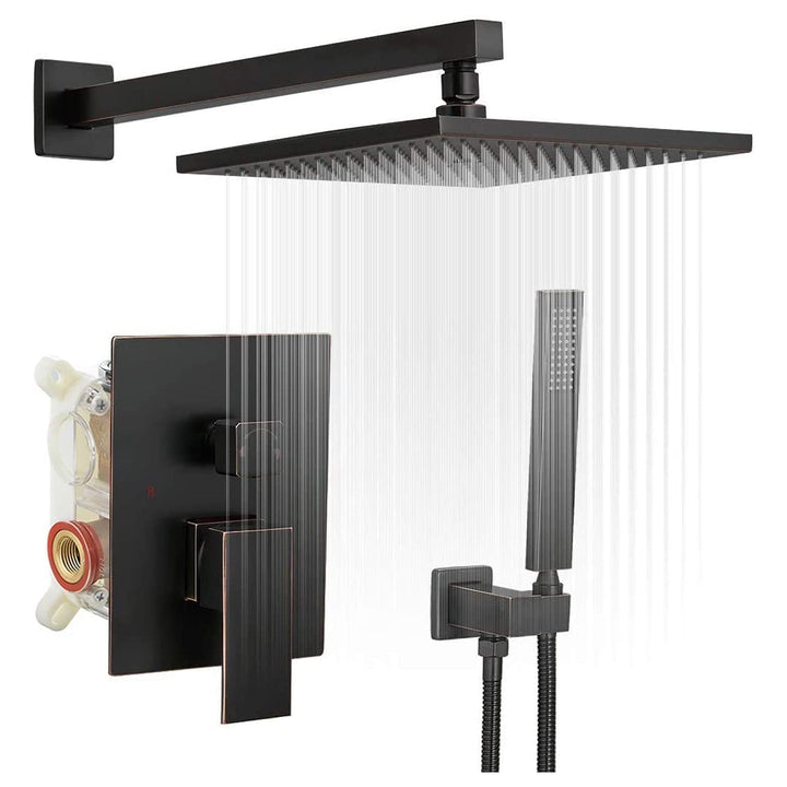 10inch/ 12inch/ 16inch Showerhead Single-Handle 2-Spray Square  Shower Faucet Valve Included