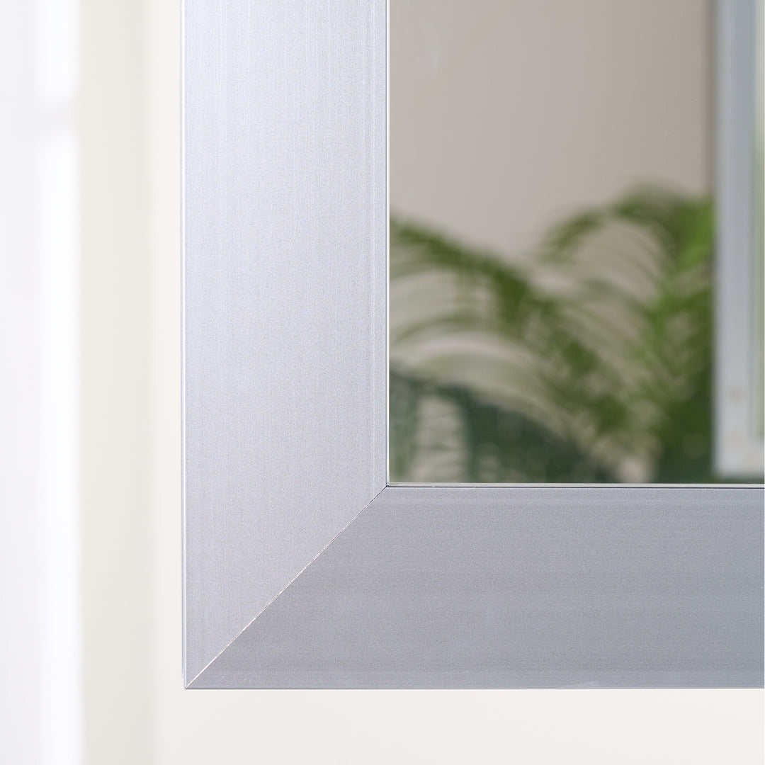 36 in. W x 28 in. H Rectangular Surface Mount LED Mirror Medicine Cabinet in Gray