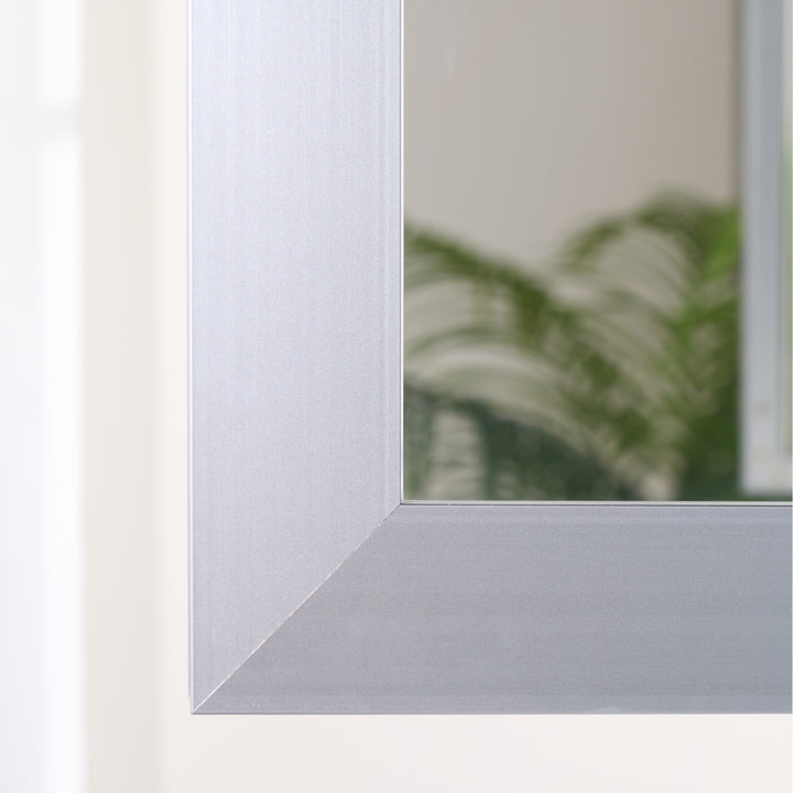 36 in. W x 28 in. H Rectangular Surface Mount LED Mirror Medicine Cabinet in Gray