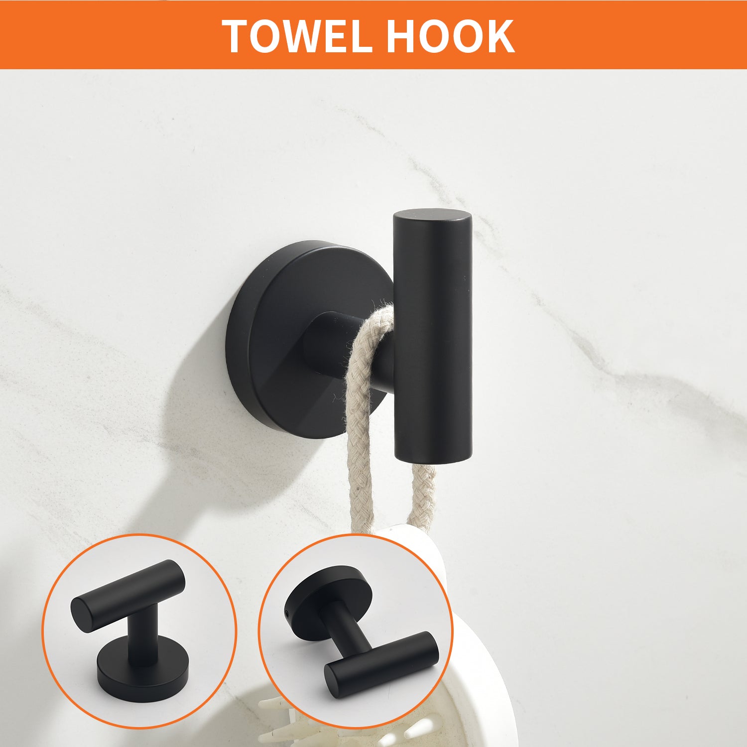 5-Piece Bathroom Hardware Set Towel Bar Set Bath Towel Holder Sets, SUS304 Stainless Steel