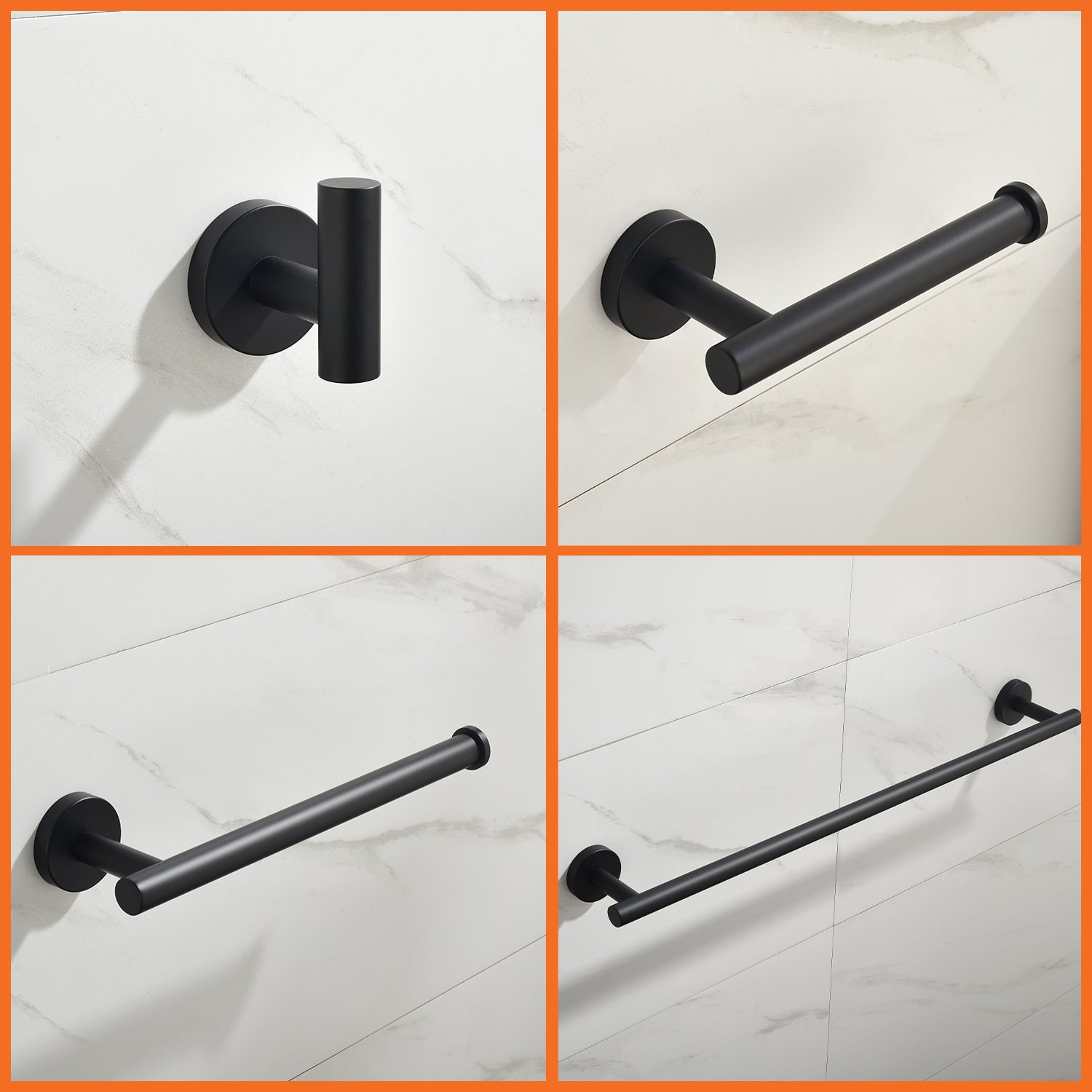 5-Piece Bathroom Hardware Set Towel Bar Set Bath Towel Holder Sets, SUS304 Stainless Steel