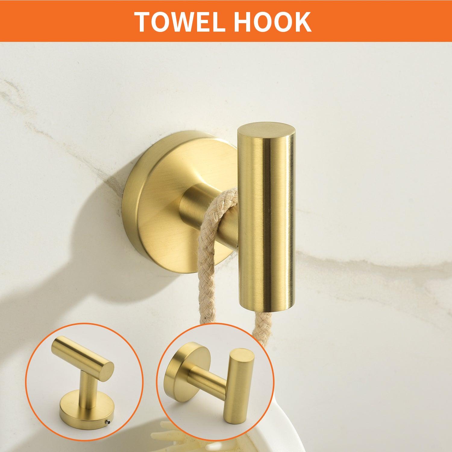5-Piece Bathroom Hardware Set Towel Bar Set Bath Towel Holder Sets, SUS304 Stainless Steel