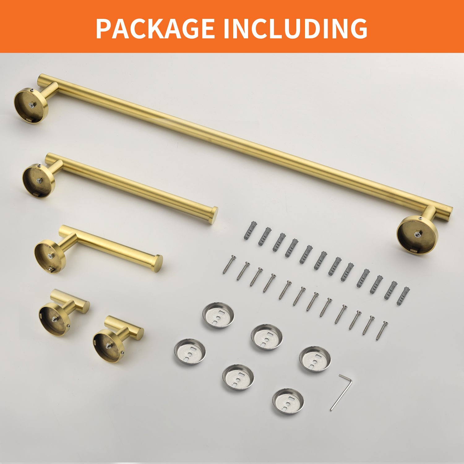 5-Piece Bathroom Hardware Set Towel Bar Set Bath Towel Holder Sets, SUS304 Stainless Steel