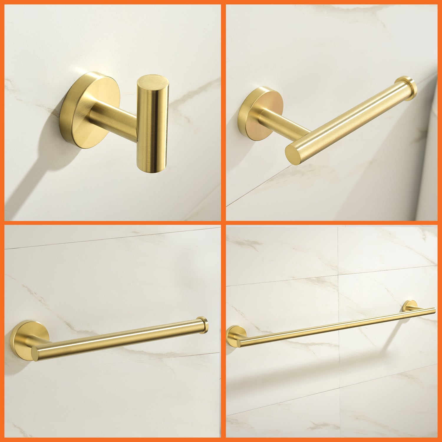 5-Piece Bathroom Hardware Set Towel Bar Set Bath Towel Holder Sets, SUS304 Stainless Steel