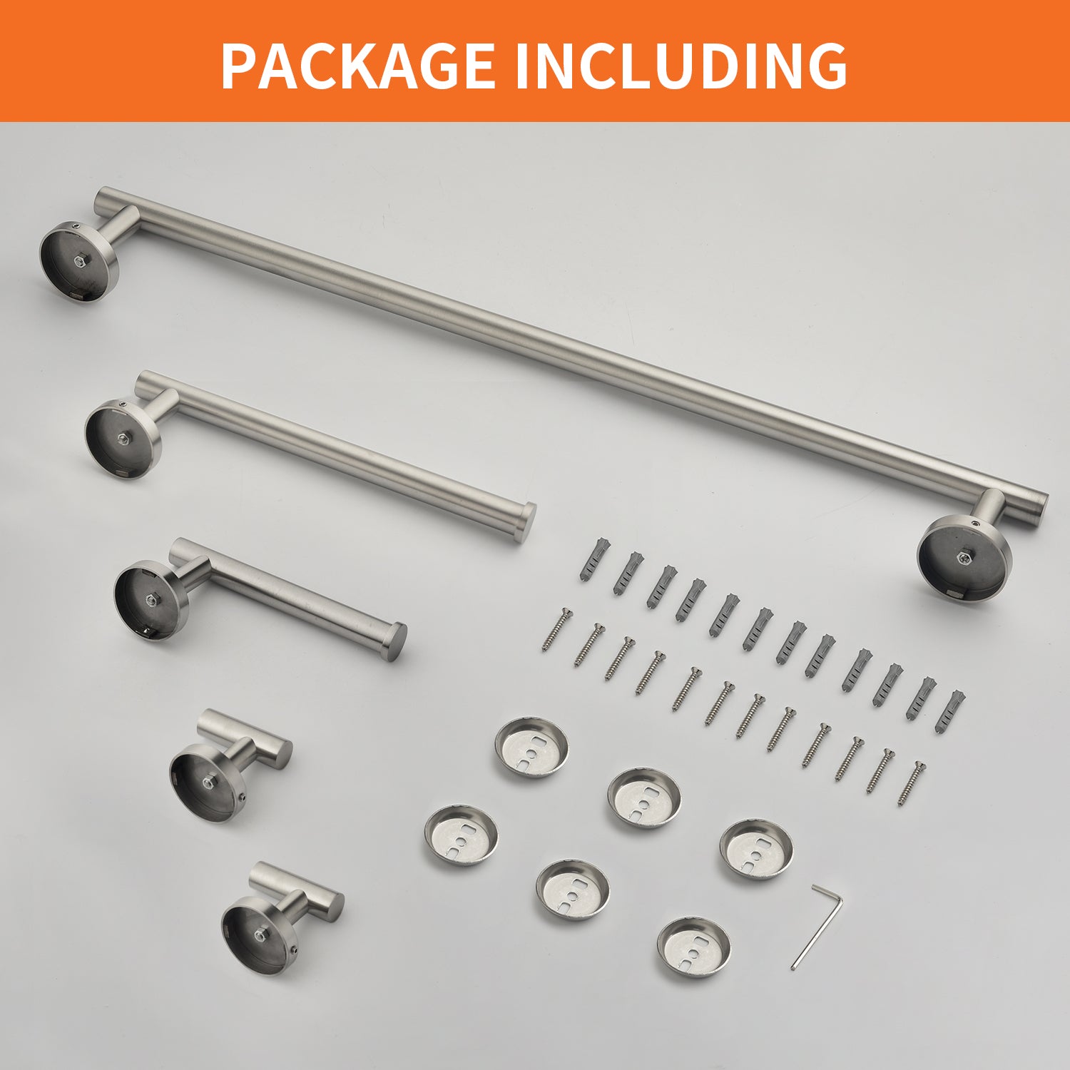 5-Piece Bathroom Hardware Set Towel Bar Set Bath Towel Holder Sets, SUS304 Stainless Steel