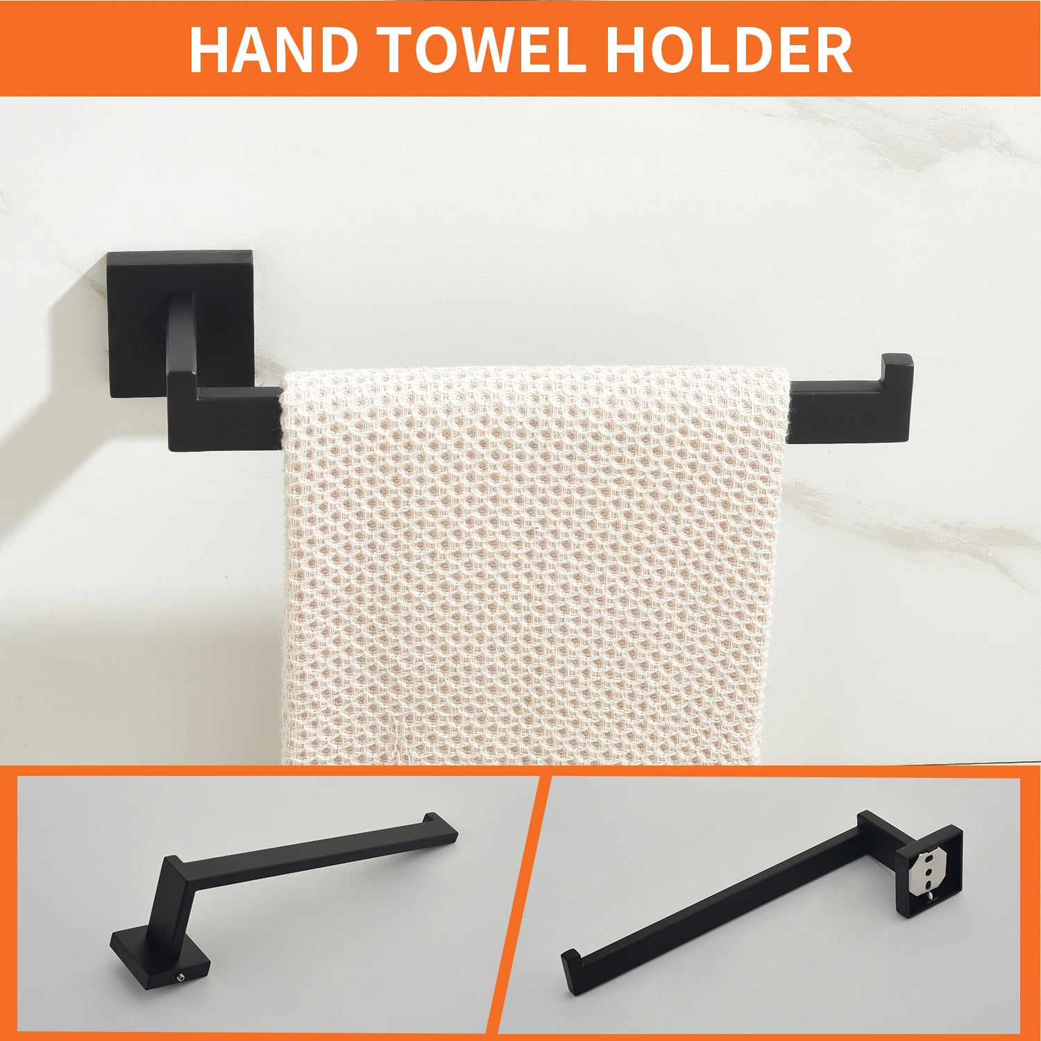 5-Piece Bathroom Towel Bar Set Square Bathroom Hardware Set Towel Bar Set Bath Towel Holder Sets, SUS304 Stainless Steel