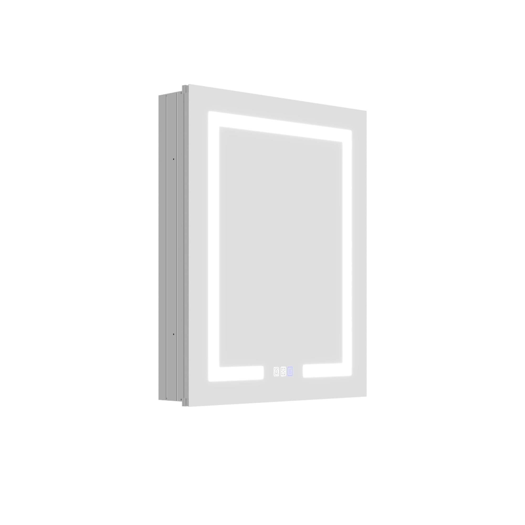 24 in. x 30 in. Recessed/Surface Mount Left Medicine Cabinet with Mirror and LED Light, All-Plastic Cabinet Body