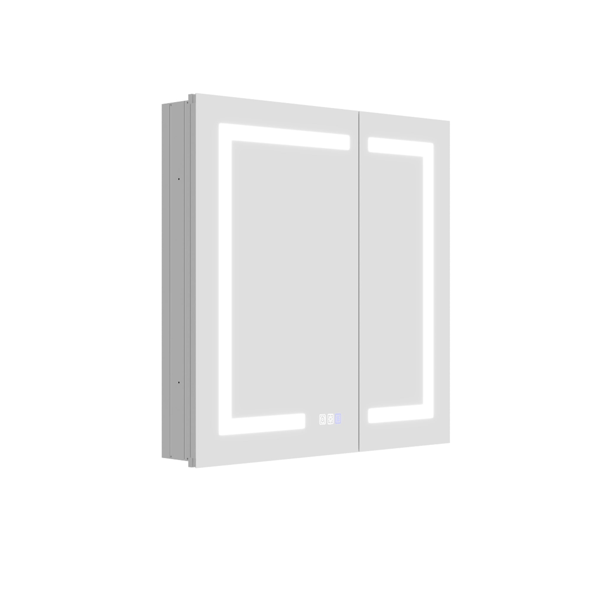 30 in. x 30 in. Recessed/Surface Mount Medicine Cabinet with Mirror and LED Light, All-Plastic Cabinet Body