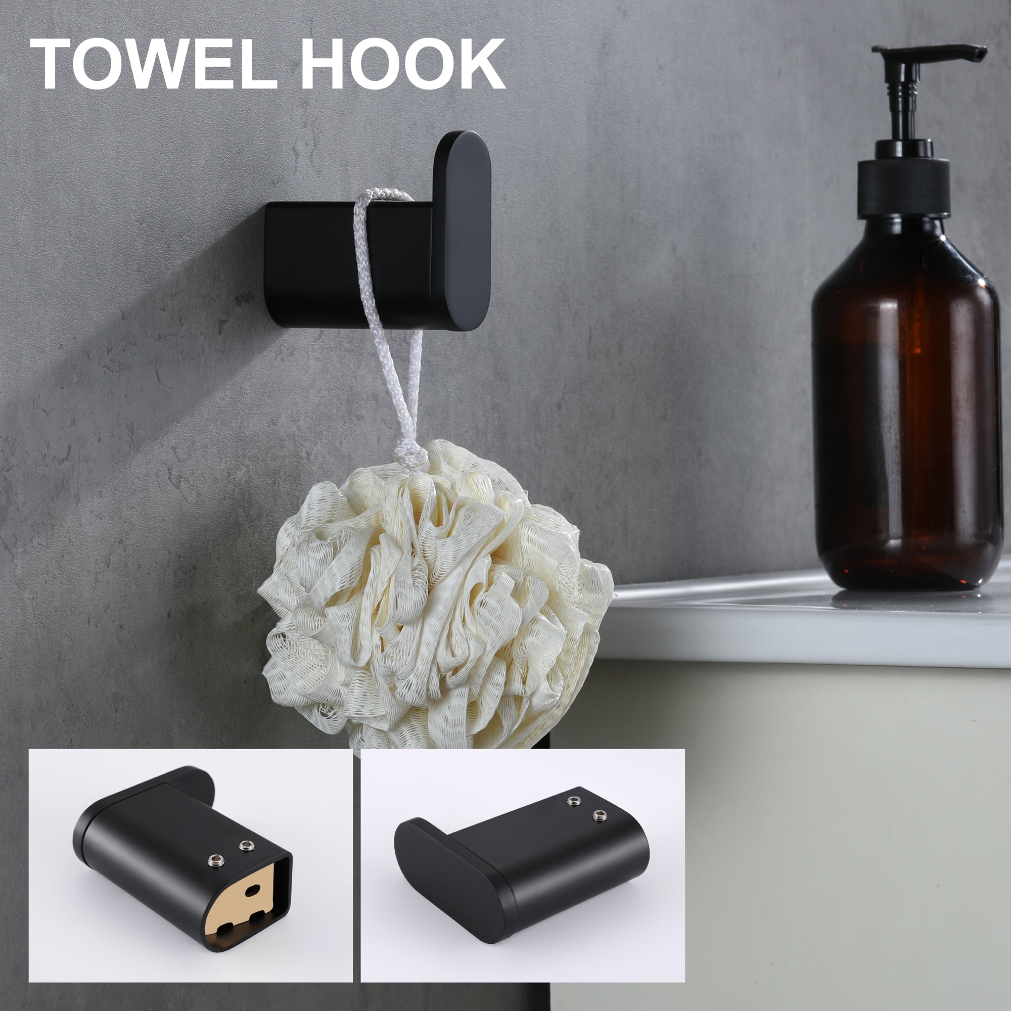 4-Piece Bathroom Accessory Kit, SUS304 Stainless Steel Towel Bar, Toilet Paper Holder, Towel Hook, Wall-Mounted Bath Hardware Set