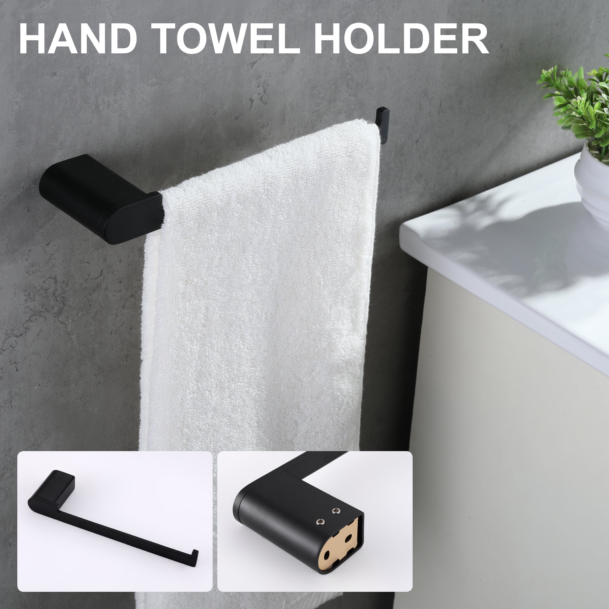 4-Piece Bathroom Accessory Kit, SUS304 Stainless Steel Towel Bar, Toilet Paper Holder, Towel Hook, Wall-Mounted Bath Hardware Set