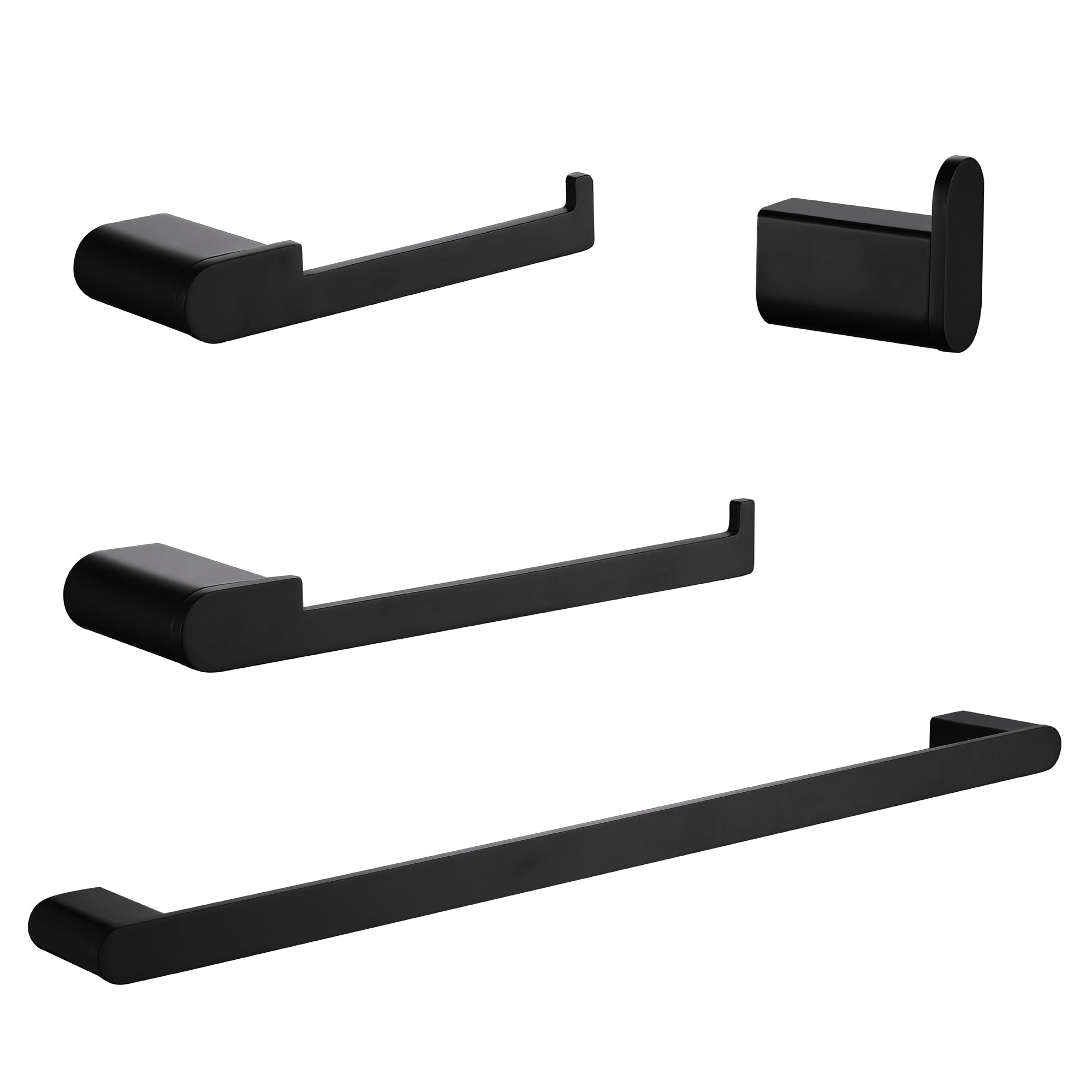 4-Piece Bathroom Accessory Kit, SUS304 Stainless Steel Towel Bar, Toilet Paper Holder, Towel Hook, Wall-Mounted Bath Hardware Set