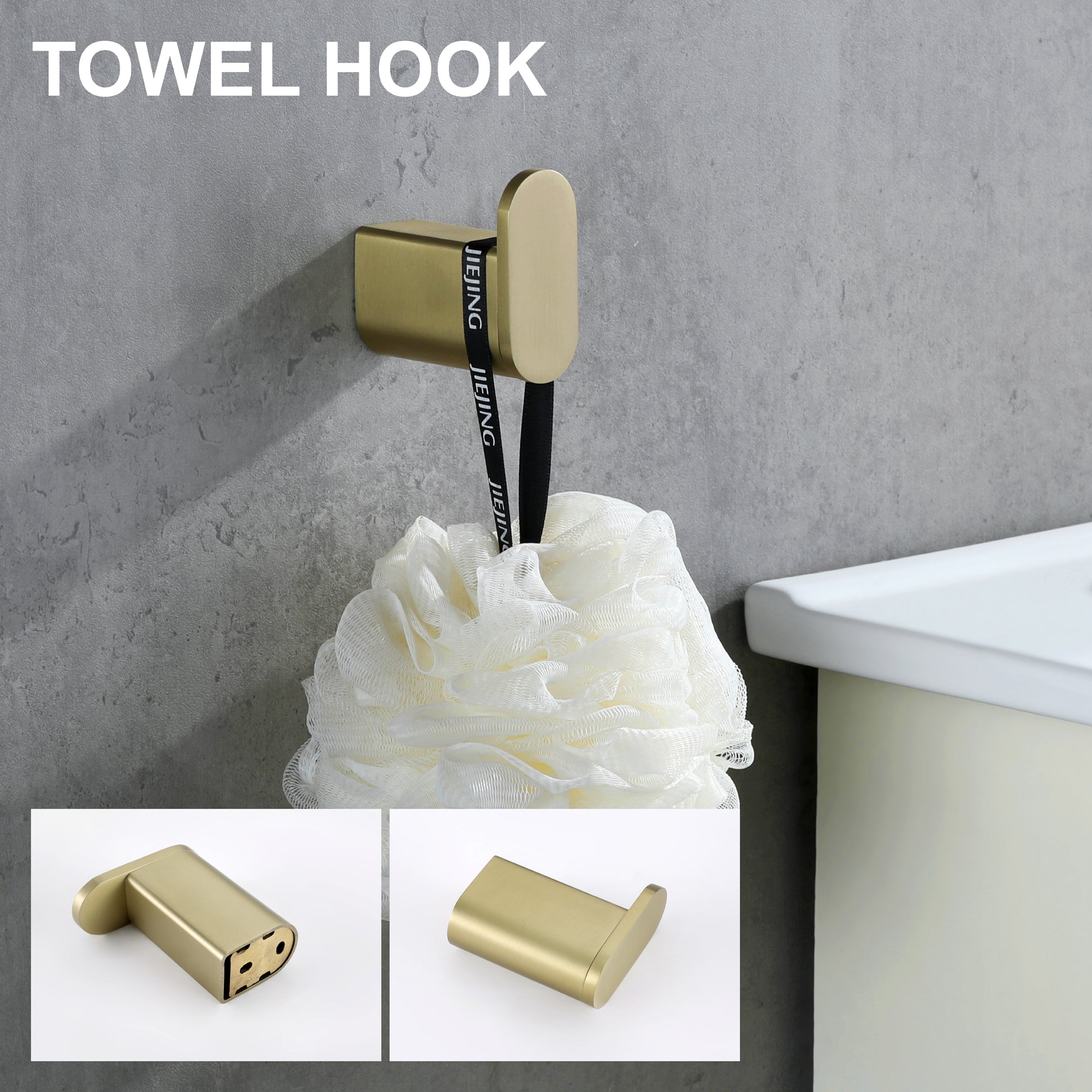 4-Piece Bathroom Accessory Kit, SUS304 Stainless Steel Towel Bar, Toilet Paper Holder, Towel Hook, Wall-Mounted Bath Hardware Set