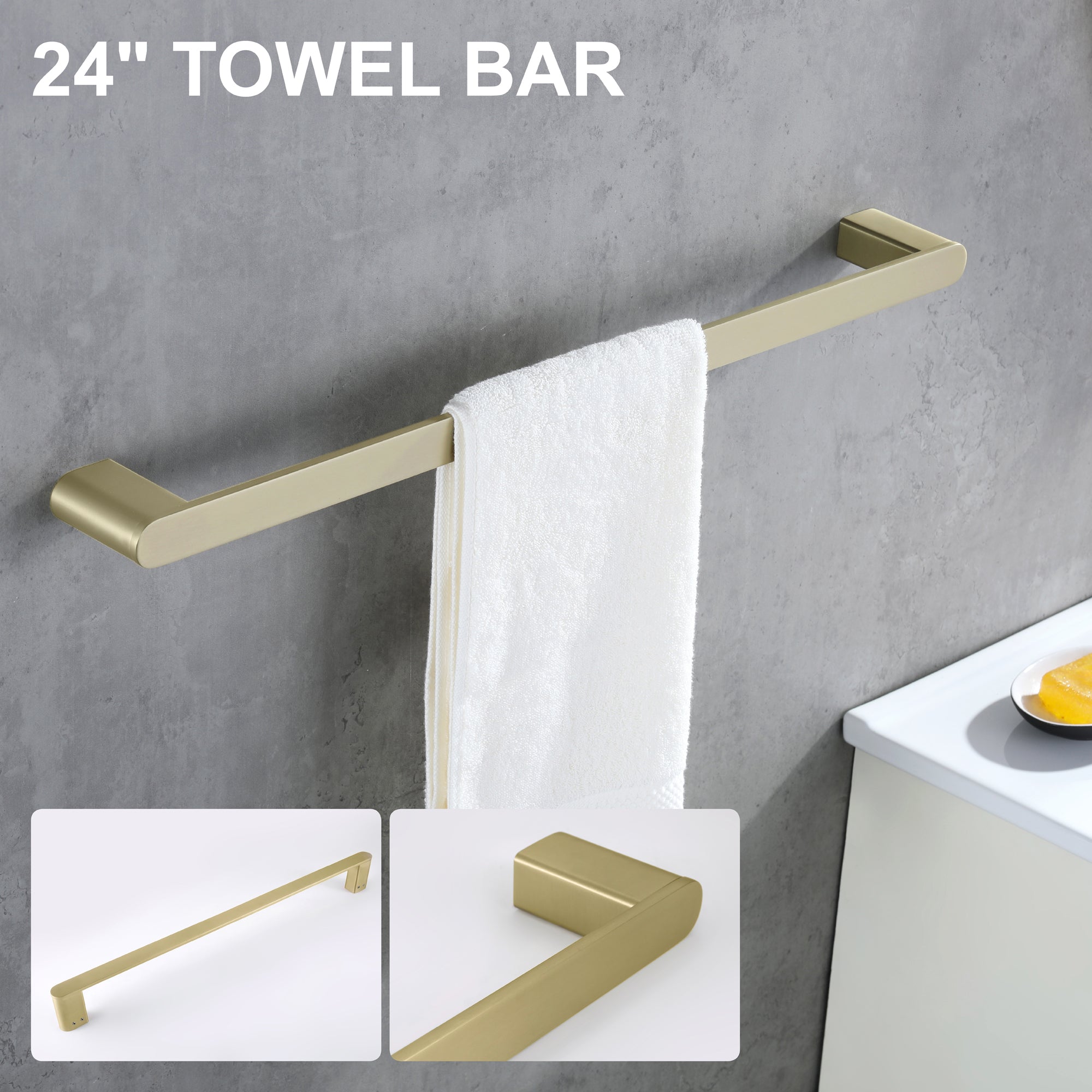 4-Piece Bathroom Accessory Kit, SUS304 Stainless Steel Towel Bar, Toilet Paper Holder, Towel Hook, Wall-Mounted Bath Hardware Set