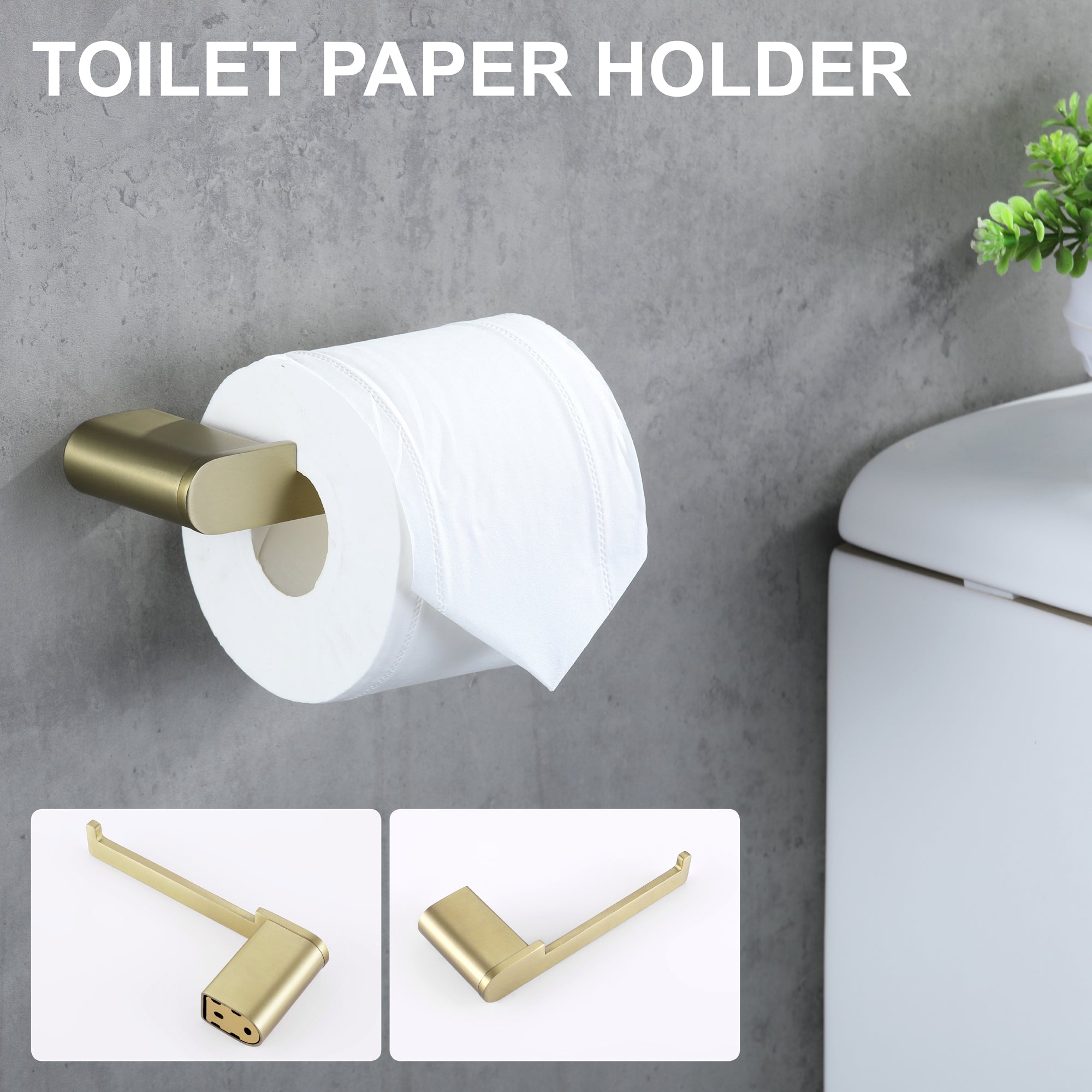 4-Piece Bathroom Accessory Kit, SUS304 Stainless Steel Towel Bar, Toilet Paper Holder, Towel Hook, Wall-Mounted Bath Hardware Set