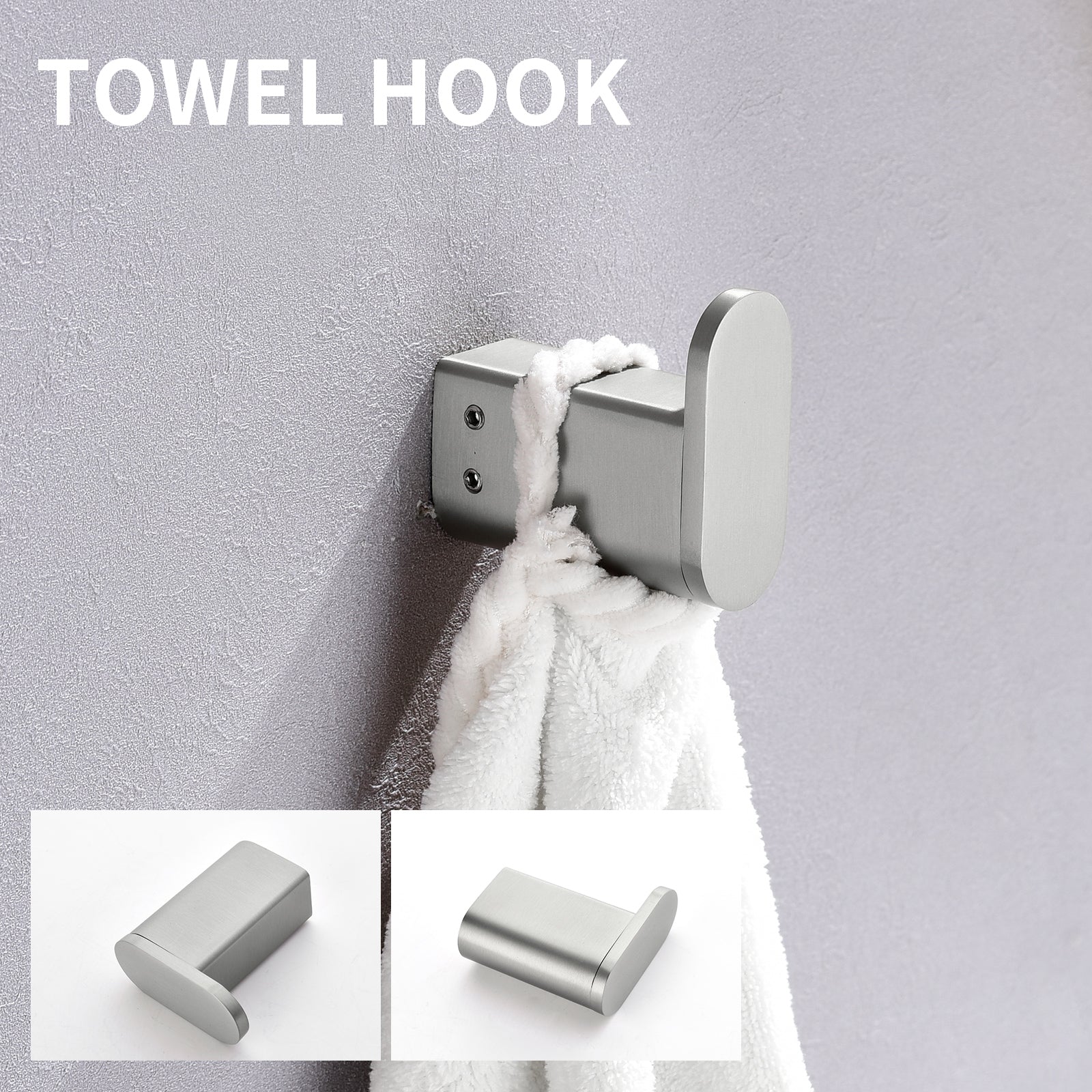 4-Piece Bathroom Accessory Kit, SUS304 Stainless Steel Towel Bar, Toilet Paper Holder, Towel Hook, Wall-Mounted Bath Hardware Set