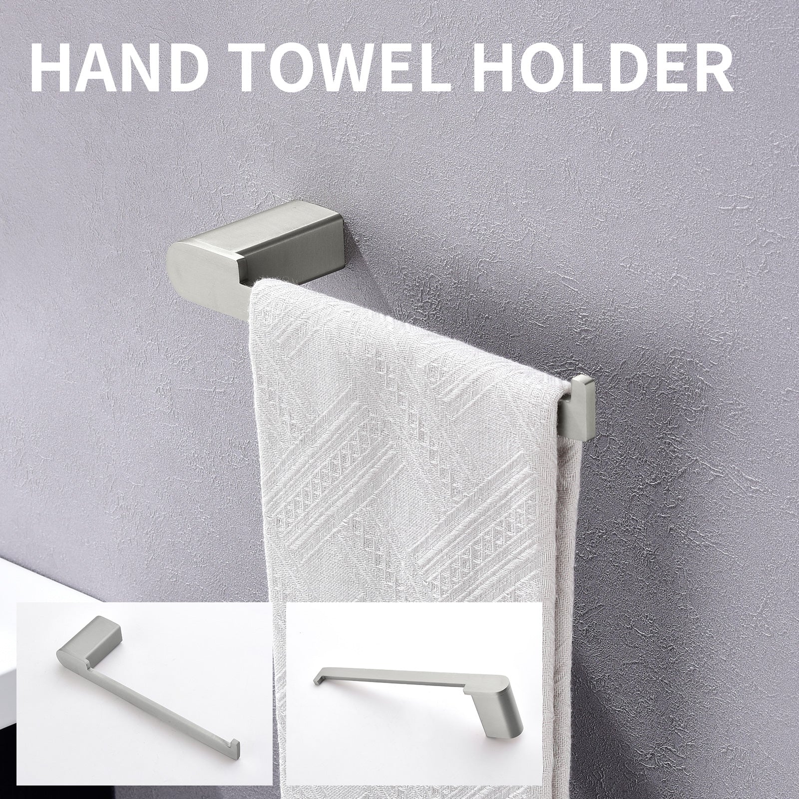 4-Piece Bathroom Accessory Kit, SUS304 Stainless Steel Towel Bar, Toilet Paper Holder, Towel Hook, Wall-Mounted Bath Hardware Set