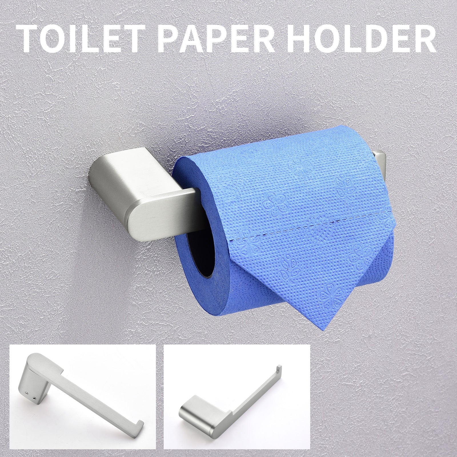 4-Piece Bathroom Accessory Kit, SUS304 Stainless Steel Towel Bar, Toilet Paper Holder, Towel Hook, Wall-Mounted Bath Hardware Set