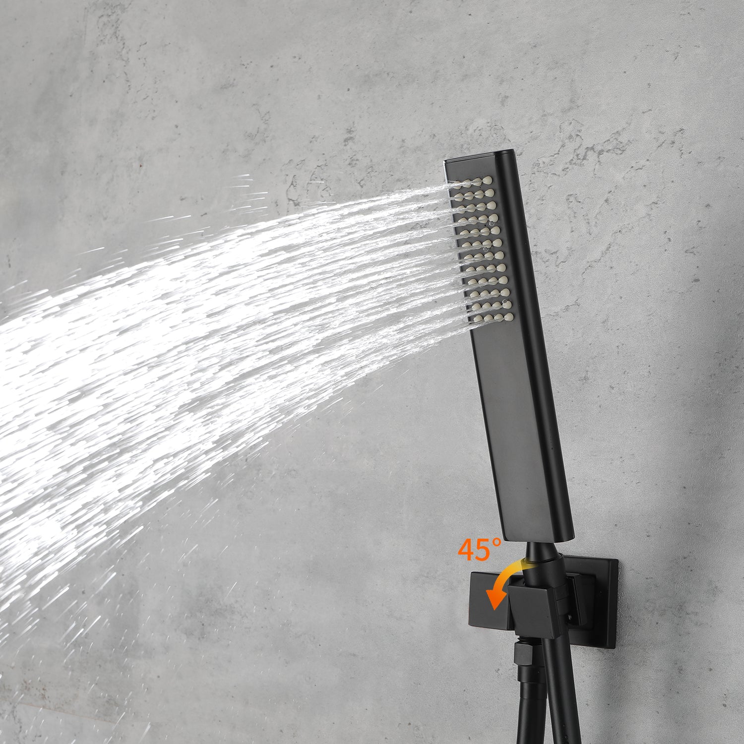 Male NPT Matte Black Shower System Faucet Set with 12 Inch Rain Shower Head
