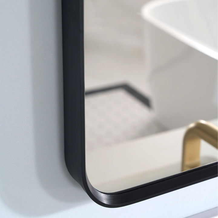 24-in W x 36-in H Black Rectangular Framed Bathroom Vanity Mirror