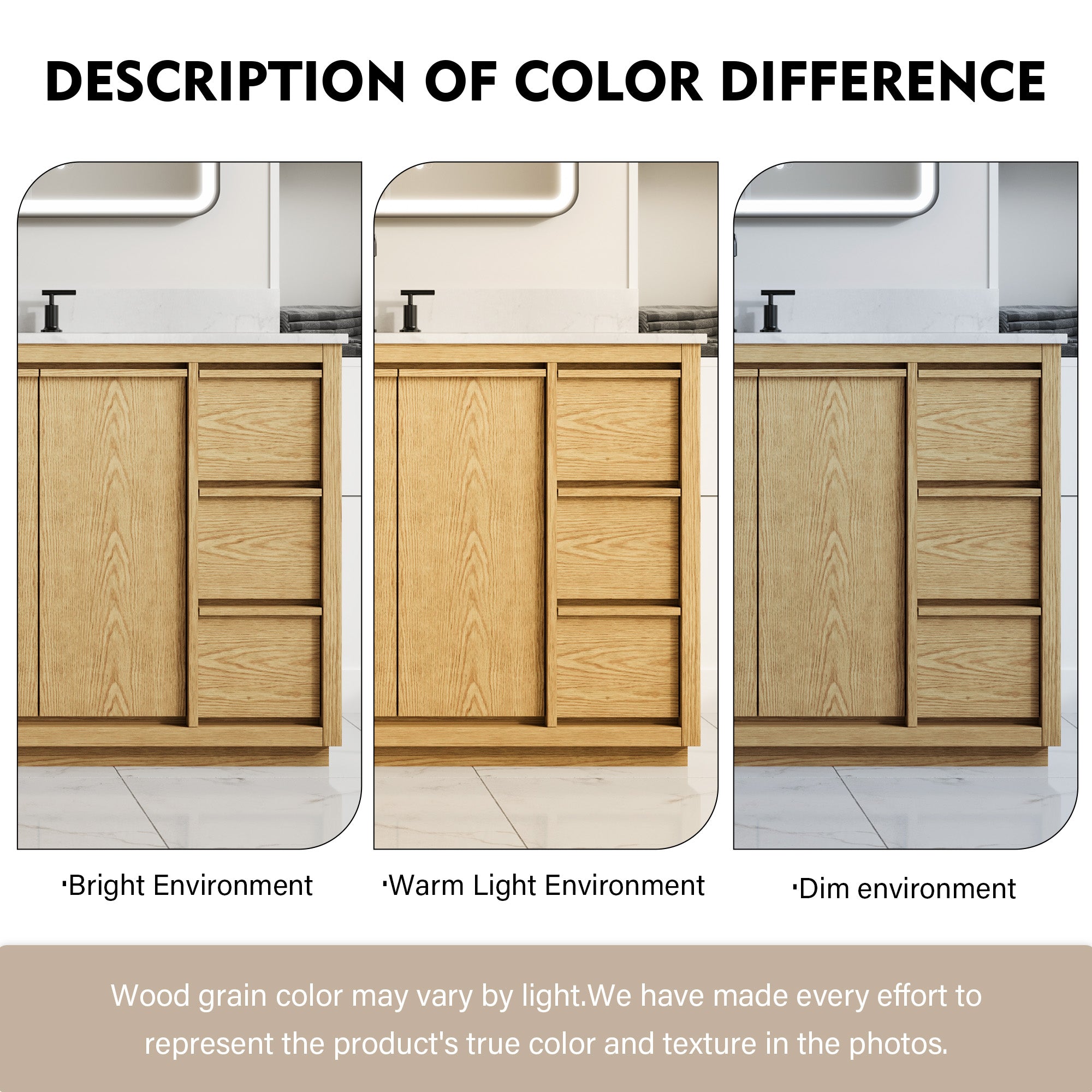 84 Inch Oak Soild Wood Bathroom Vanity with Double Undermount Sinks, 9 Dovetail-constructed Drawers and 4 Soft-close Doors