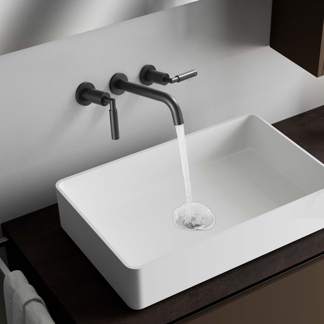 Wall Mounted Two Handles 3 Holes Best Bathroom Faucet