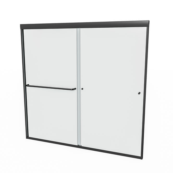 56" - 60" W x 58" H Single Sliding Frameless Tub Door with Clear Glass