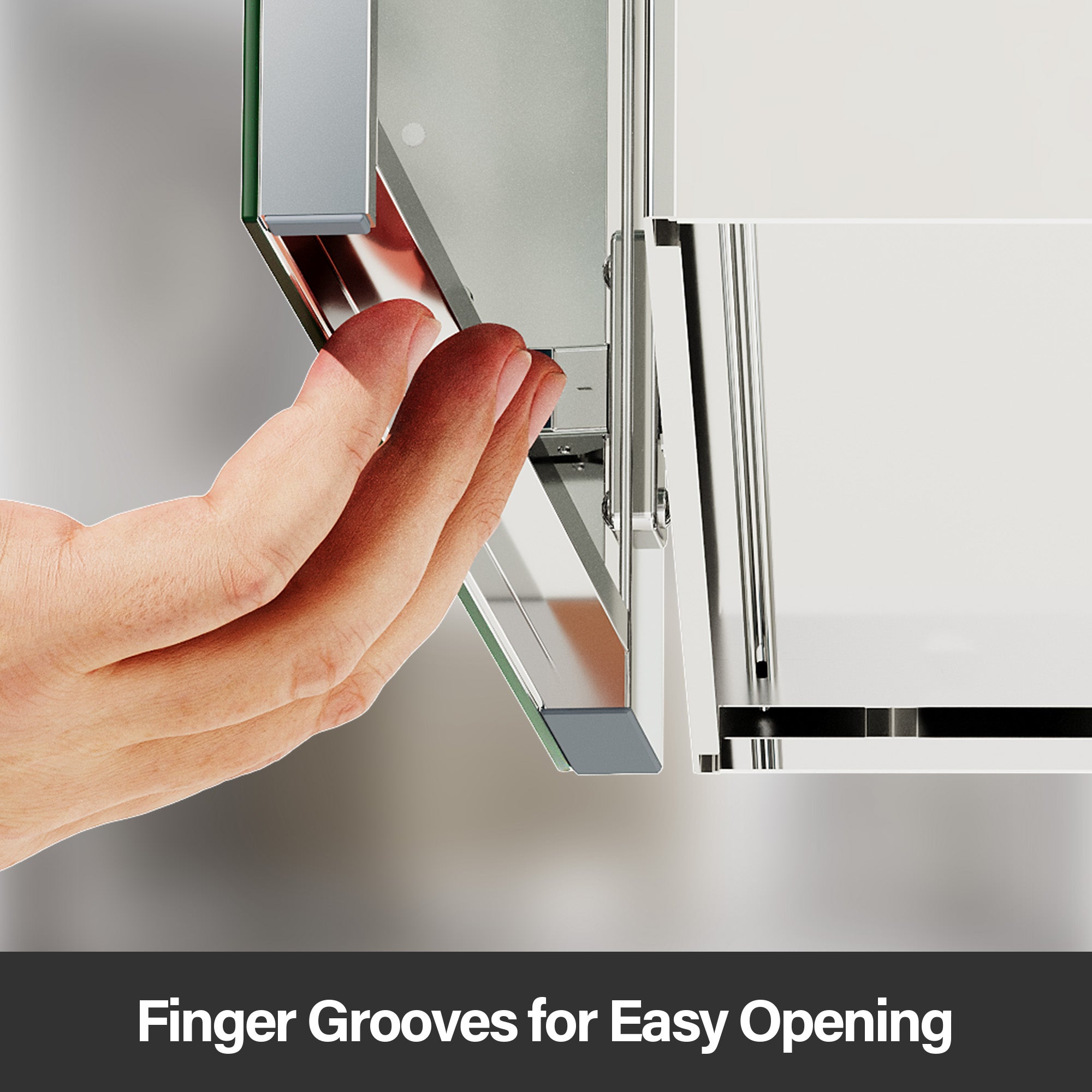 64 in.×32 in.H Aluminum Copper-Free Mirror Medicine Cabinet with Soft-Close Blum® Hinges and Recessed/Surface Mount