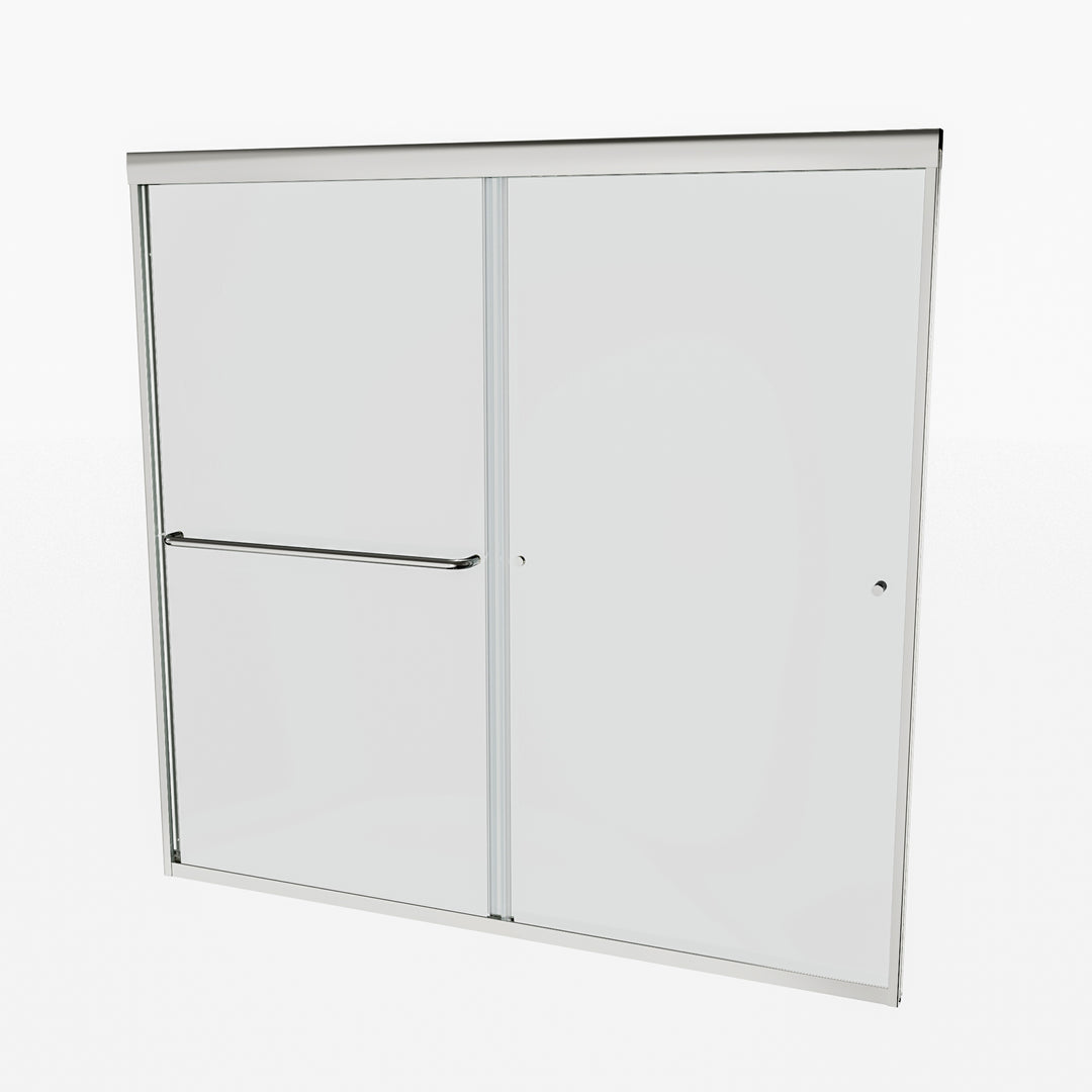 56" - 60" W x 58" H Single Sliding Frameless Tub Door with Clear Glass