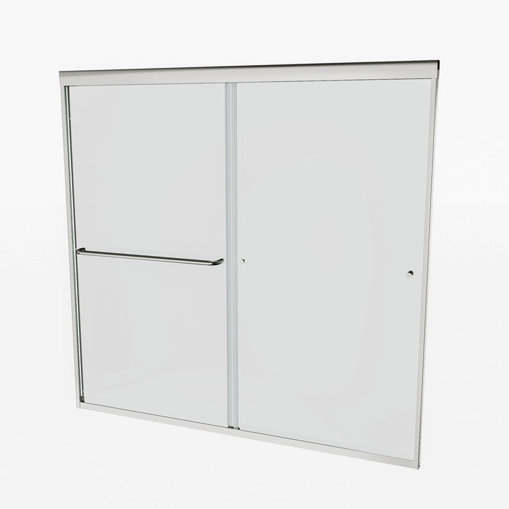 56" - 60" W x 58" H Single Sliding Frameless Tub Door with Clear Glass