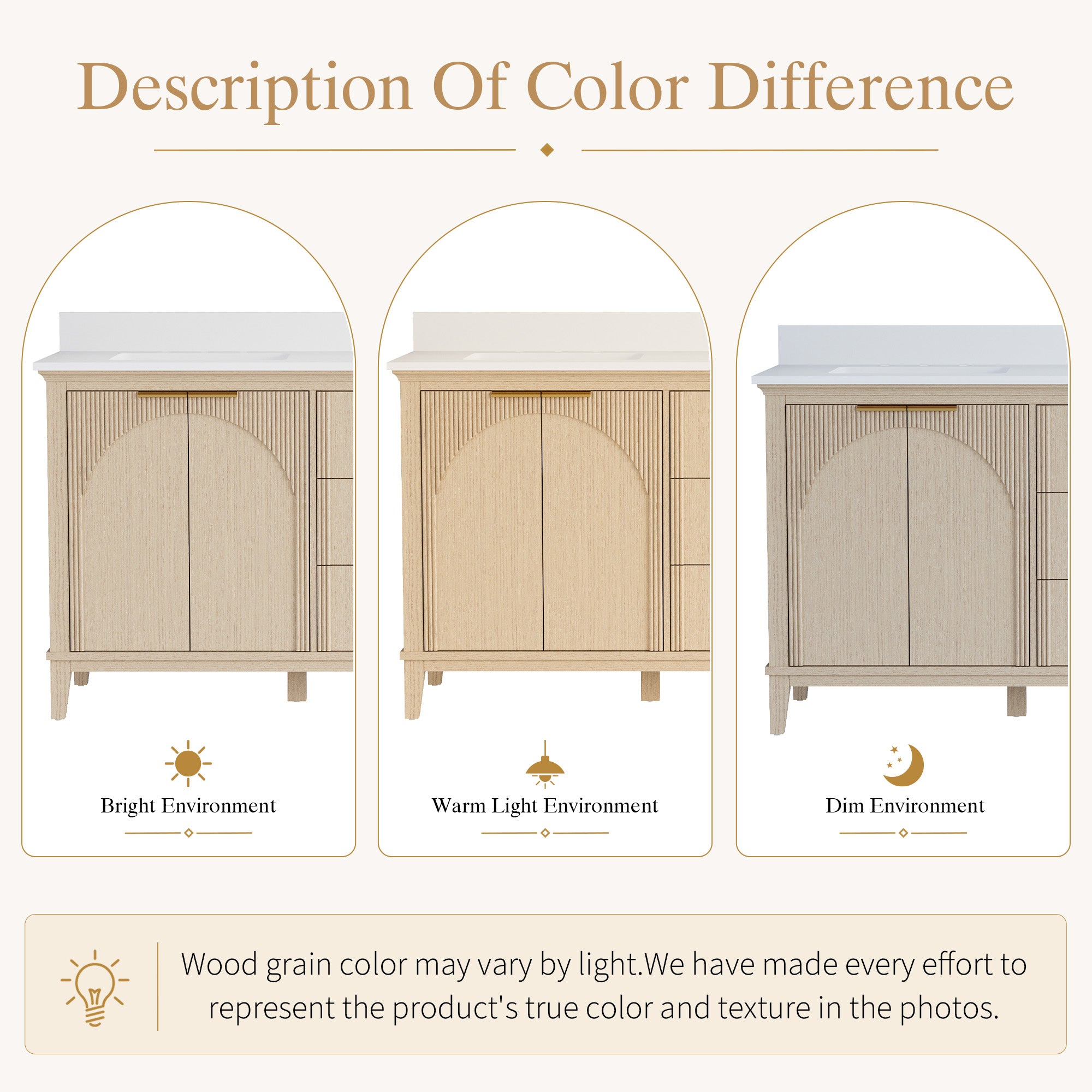 72 Inch Modern Light Oak Solid Wood Bathroom Vanity with White Quartz Countertop & 3 Soft-Close Drawers