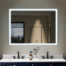 48 in. W x 36 in. H Aluminium Framed Rectangular LED Light Bathroom Vanity Mirror in Matte Black